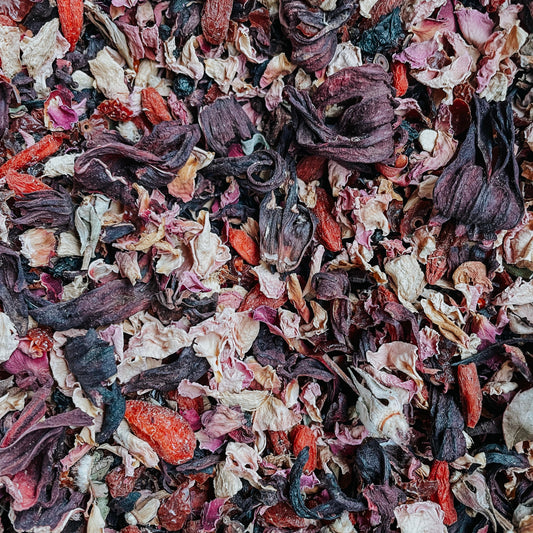 hibiscus herbal tea, rose herbal tea